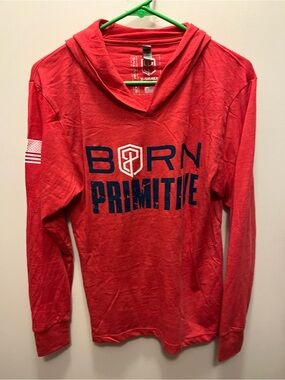 Born Primitive- Red Long-Sleeve Hooded Tee